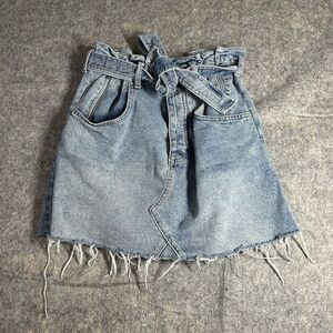 Free People We The Free Denim Skirt Womens 28 East Of Eden Light Wash Button Fly